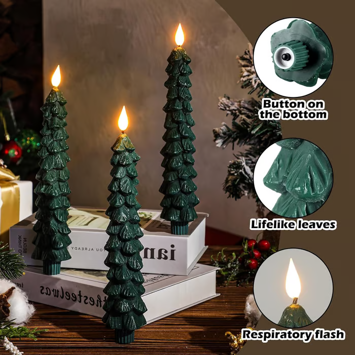 🔥 Early Christmas Sale 🌲Christmas Tree Flameless Taper Candle Lights with Remote Control