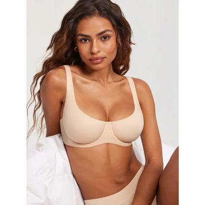 💗 Women's Unlined Balconette Bra — Naturally Lifted, Beautifully Shaped, Effortlessly Comfortable