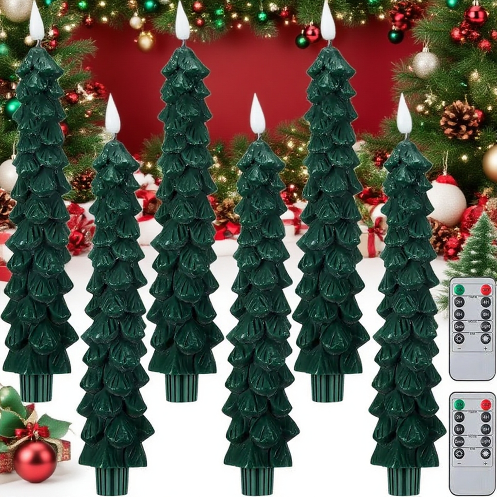 🔥 Early Christmas Sale  🌲Christmas Tree Flameless Taper Candle Lights with Remote Control