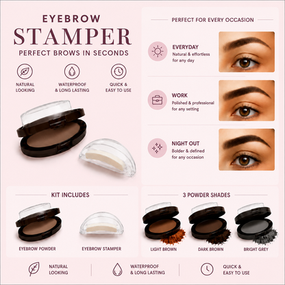 Perfectly Matched Brows in 5 Seconds—The beginner-friendly brow stamp that creates natural, fuller-looking eyebrows - no drawing skills needed