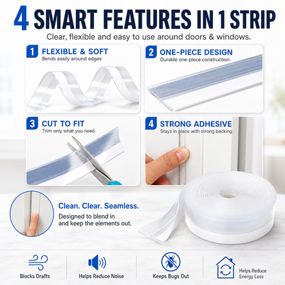 🏠 The Invisible Home Seal Strip — Seal Drafty Gaps, Block Bugs & Keep Your Home More Comfortable