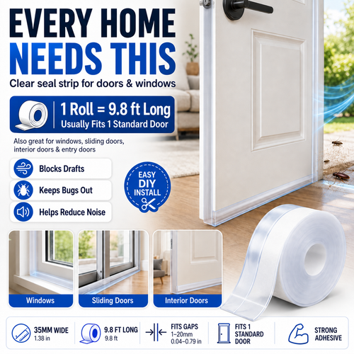 🏠 The Invisible Home Seal Strip — Seal Drafty Gaps, Block Bugs & Keep Your Home More Comfortable